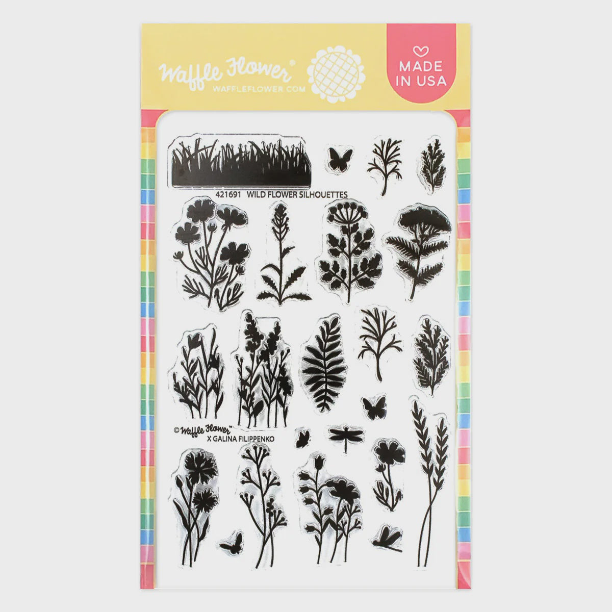 Waffle Flower Craft Wild Flower Silhouettes Stamp Set