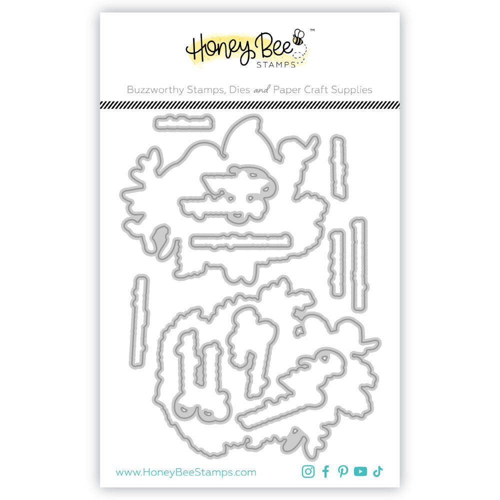 Honey Bee Stamps Winter Song - 6"x 6" Rubber Cling Stamp Set / Die Bundle