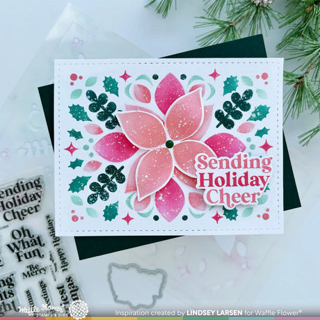 Waffle Flower Crafts Winter Floral Stencil