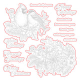 Honey Bee Stamps Winter Song - 6"x 6" Rubber Cling Stamp Set / Die Bundle