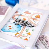 Pinkfresh Studio Woodland Trails Stamp/ Die/ Stencil Bundle