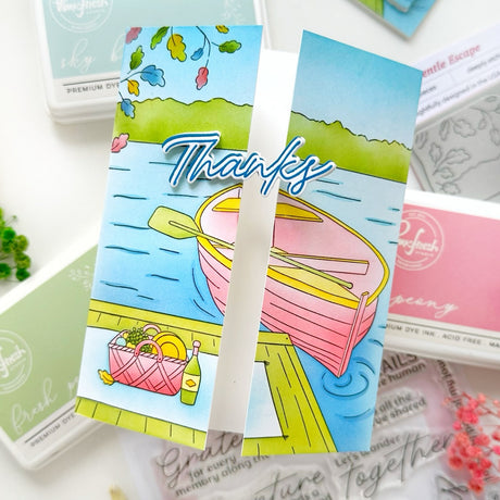 Pinkfresh Studio Gentle Escape Cling Stamp/ Stencil Bundle