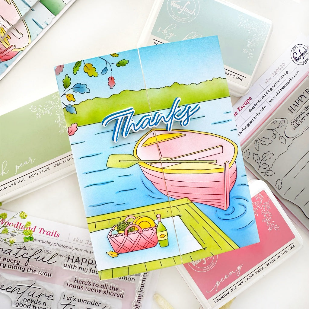 Pinkfresh Studio Gentle Escape Cling Stamp/ Stencil Bundle