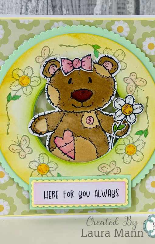 Woodware Bertie Bear A6 Clear Stamp Set by Françoise Read