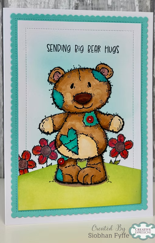 Woodware Bertie Bear A6 Clear Stamp Set by Françoise Read