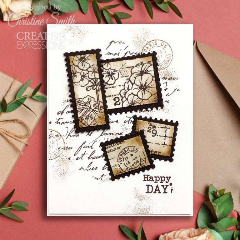 Woodware Clear Singles French Script 3 in x 4 in Stamp Set