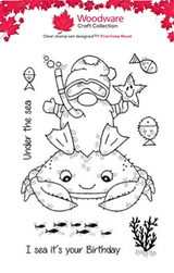 Woodware Crab Ride A6 Clear Stamp Set by Françoise Read