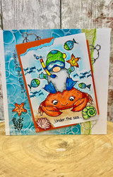 Woodware Crab Ride A6 Clear Stamp Set by Françoise Read
