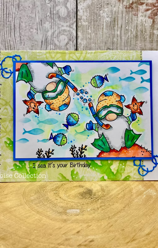 Woodware Crab Ride A6 Clear Stamp Set by Françoise Read