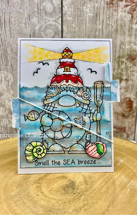 Woodware Lighthouse Gnome A6 Clear Stamp Set by Françoise Read