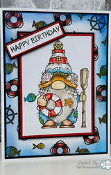 Woodware Lighthouse Gnome A6 Clear Stamp Set by Françoise Read