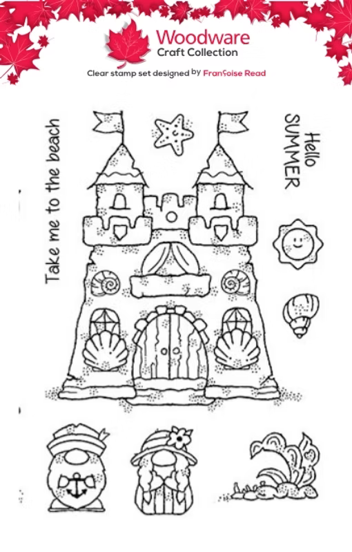 Woodware Sandcastle A6 Clear Stamp Set by Françoise Read