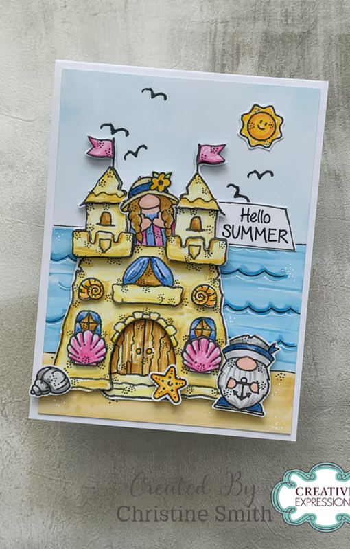 Woodware Sandcastle A6 Clear Stamp Set by Françoise Read