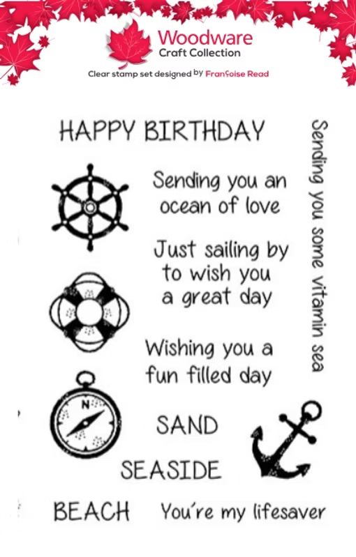 Woodware Seaside Greetings A6 Clear Stamp Set by Françoise Read