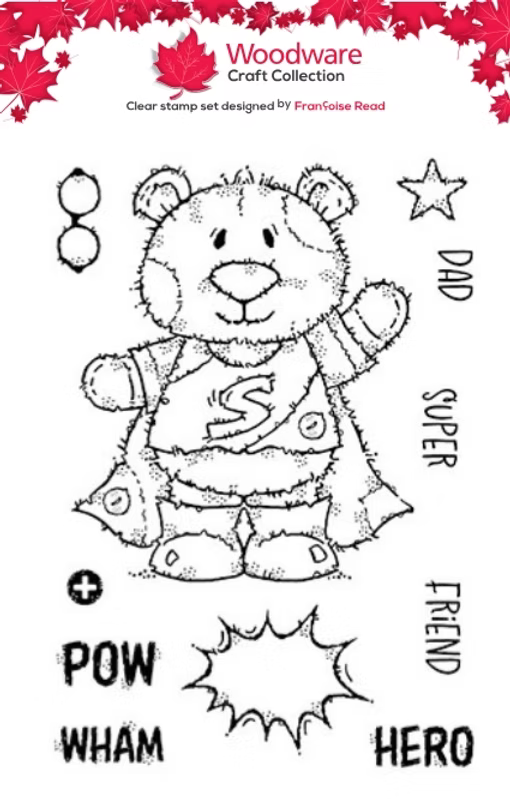 Woodware Super Bertie A6 Clear Stamp Set by Françoise Read