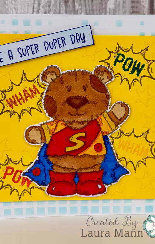 Woodware Super Bertie A6 Clear Stamp Set by Françoise Read