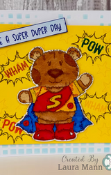 Woodware Super Bertie A6 Clear Stamp Set by Françoise Read