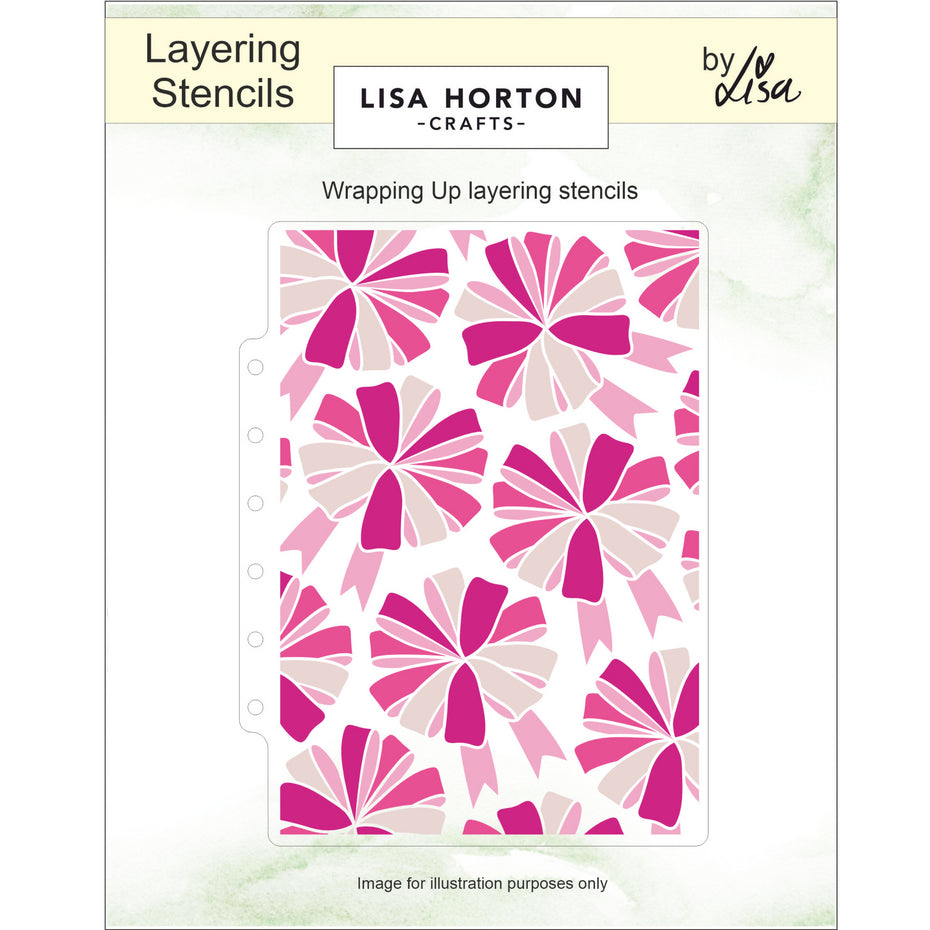 Lisa Horton Crafts Wrapping Up 5x7 Inch 3D Embossing Folder (LHCEF259) & Stencil Bundle