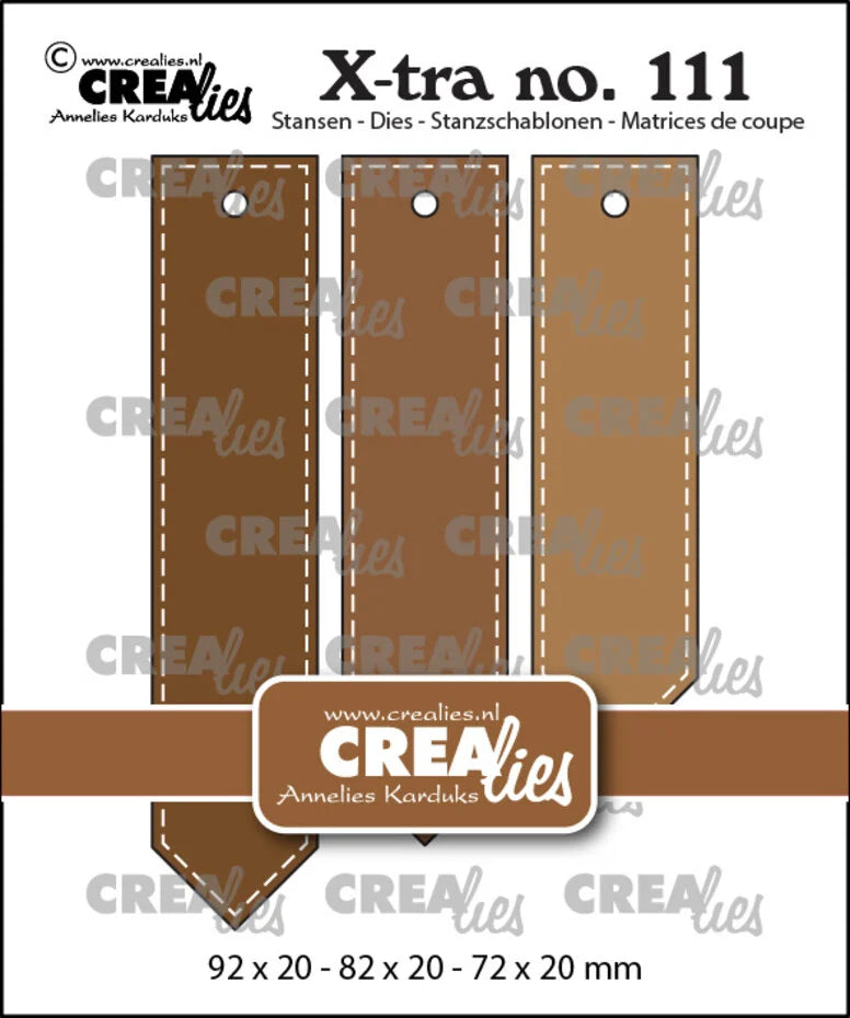 Crealies X-tra Dies No. 111 Pointy Tags with Stitchline (CLX-tra111)