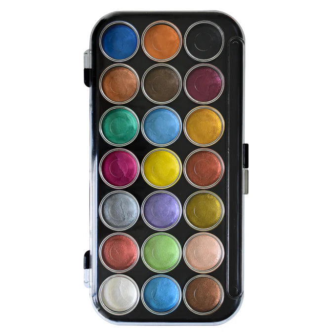 Yasutomo Yasutomo Niji Pearlescent 21 Color Watercolor Palette