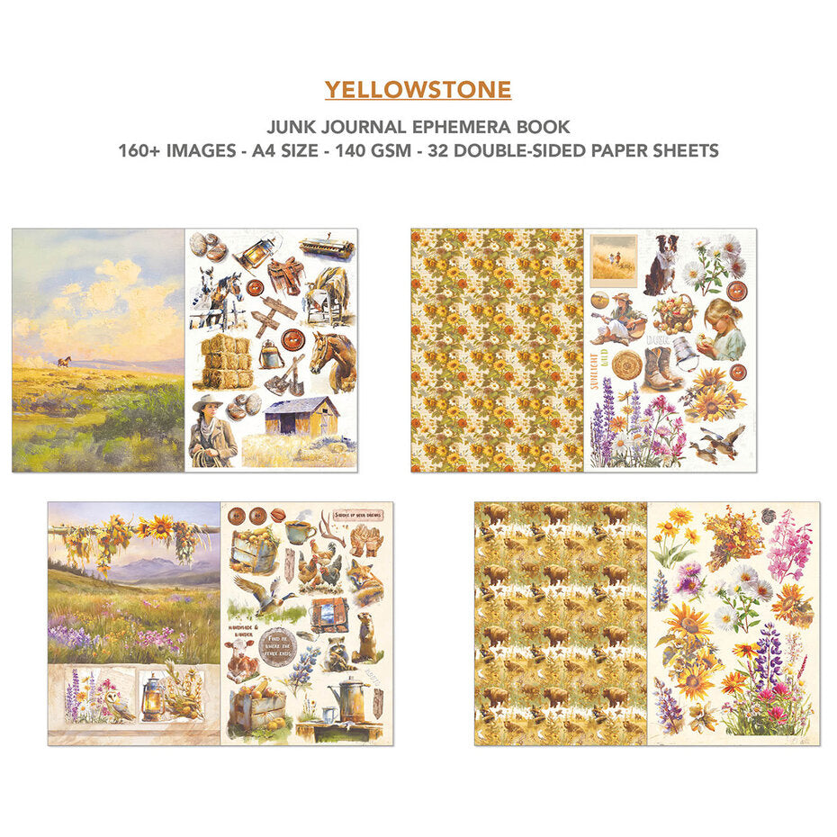 Ciao Bella Yellowstone A4 Junk Journal Ephemera Book (32pcs) (CBB022)