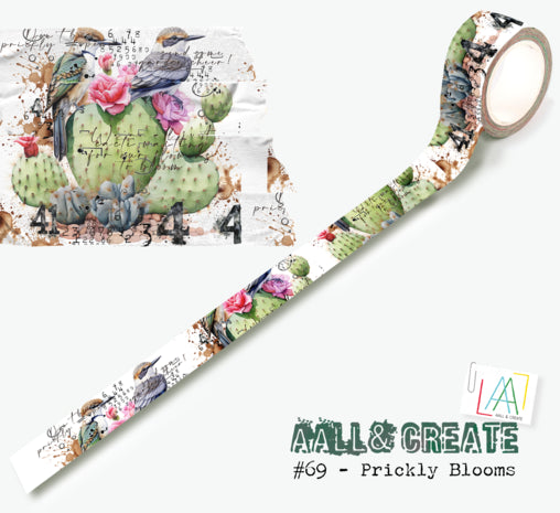 Aall and Create Washi Tape 20mm 10m Prickly Blooms (AALL-MT-069)