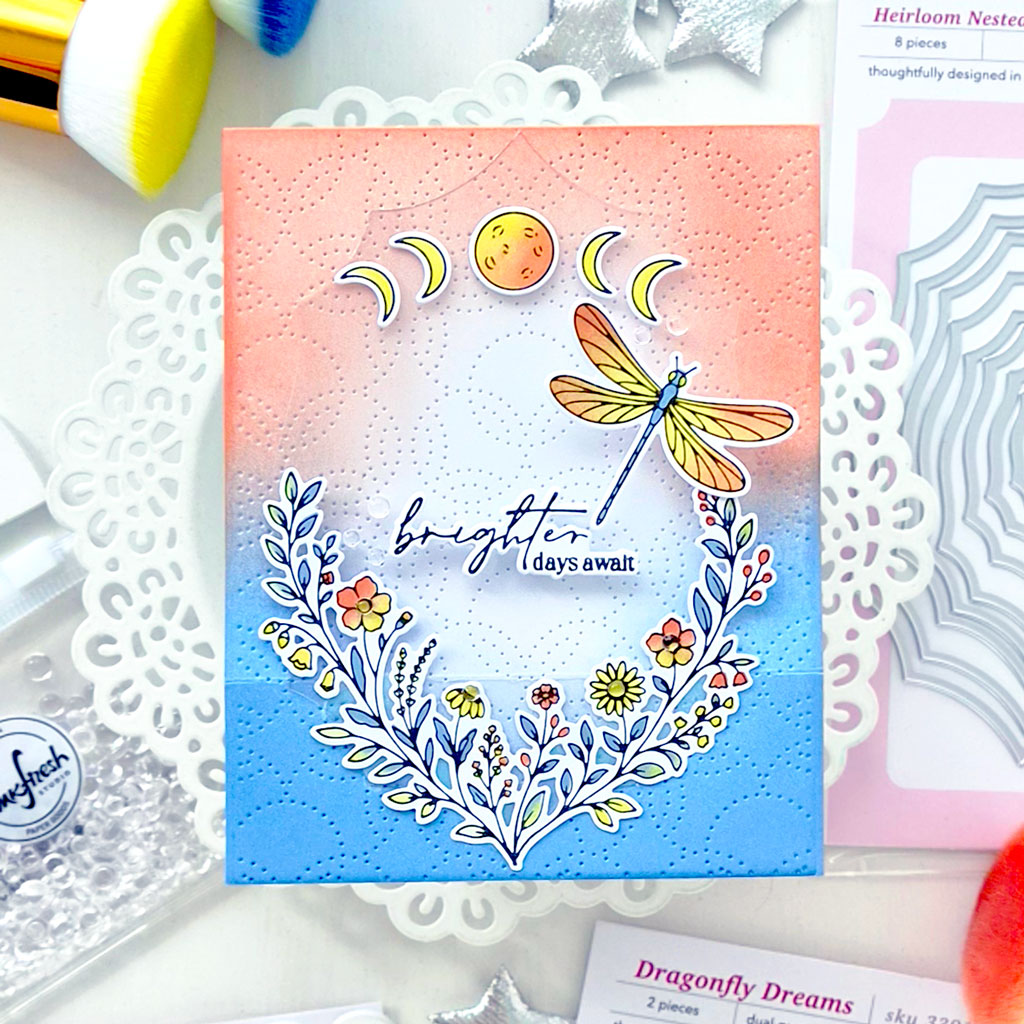 Pinkfresh Studio Dragonfly Dreams stencil stamp and die