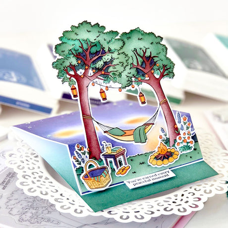Pinkfresh Studio Peaceful Pause Cling Stamp/ Die/ Stencil Bundle