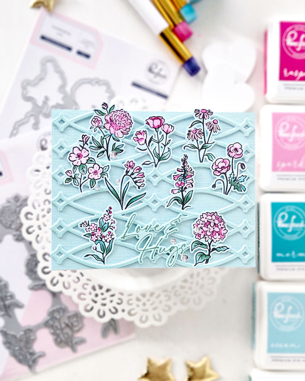 Pinkfresh Studio Interlaced Diamonds press plate/die Bundle