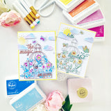 Pinkfresh Studio Summer Blooms stencil/ die Bundle