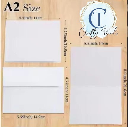 Crafty Trails Cards & Envelopes A2 White (50pk)