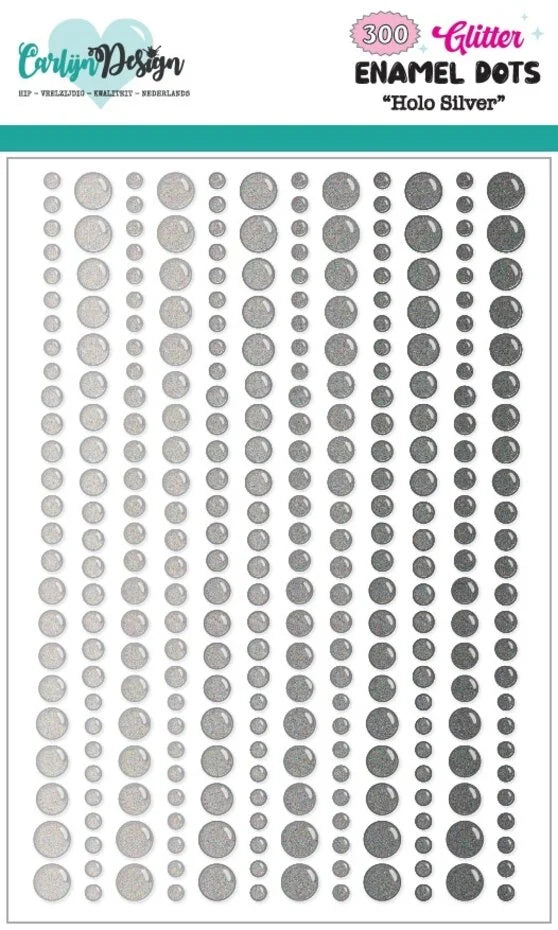 CarlijnDesign Glitter Enamel Dots Holo Silver (300pcs) (CDED-0009)