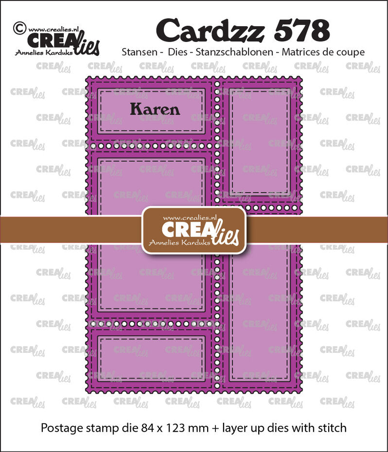 Crealies Cardzz Dies Postage Stamp Frame Karen (CLCZ578)