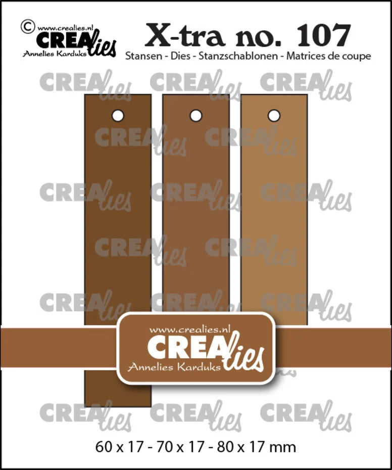 Crealies X-tra Dies Straight Tags Smooth (X-tra107)
