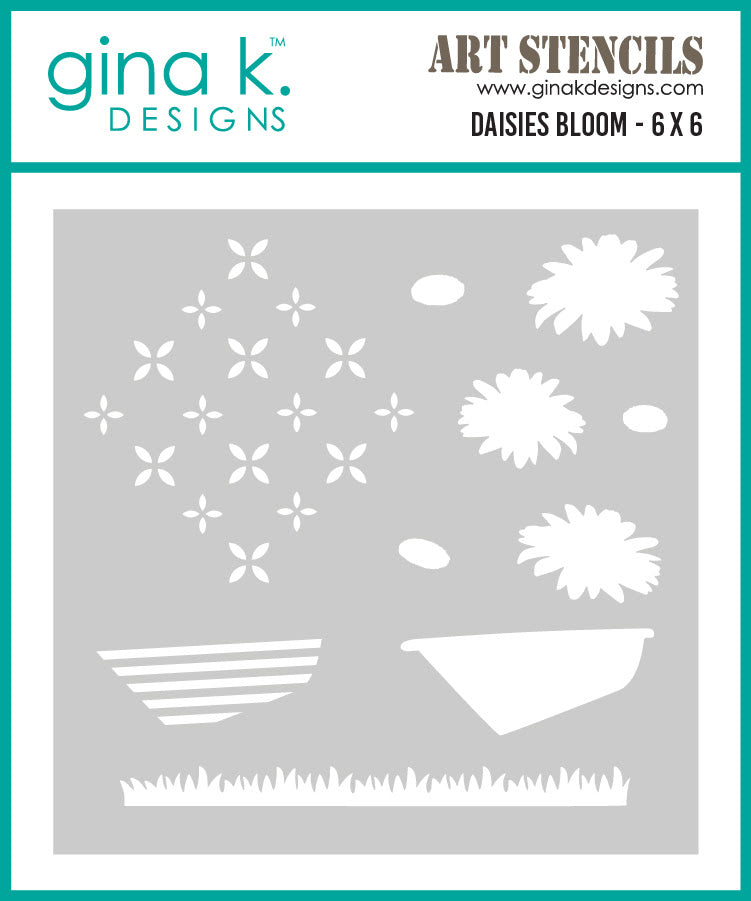 Gina K Designs STENCIL- Daisies Bloom