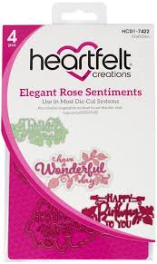 Heartfelt Creations Elegant Rose Sentiments Stamp HCPC-31004 & Die HCD1-7422