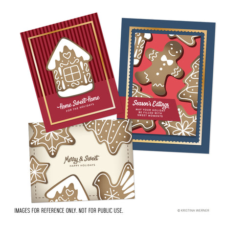 Concord & 9th KW Gingerbread Cookies Stamp Set (6 x 8) , stencil & Die Bundle