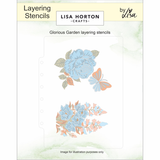 Lisa Horton Crafts Embossing Folder And Die 5"X7" Glorious Garden & Layering Stencils