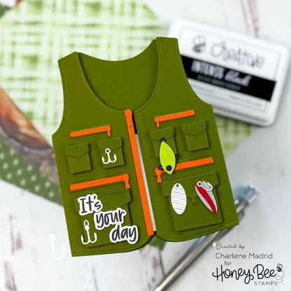 Honey Bee Stamps Lovely Layer: Fishing Vest A2 Card Base - Honey Cuts Stand-Alone Dies
