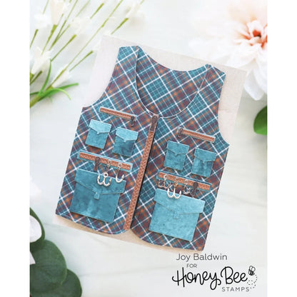 Honey Bee Stamps Lovely Layer: Fishing Vest A2 Card Base - Honey Cuts Stand-Alone Dies