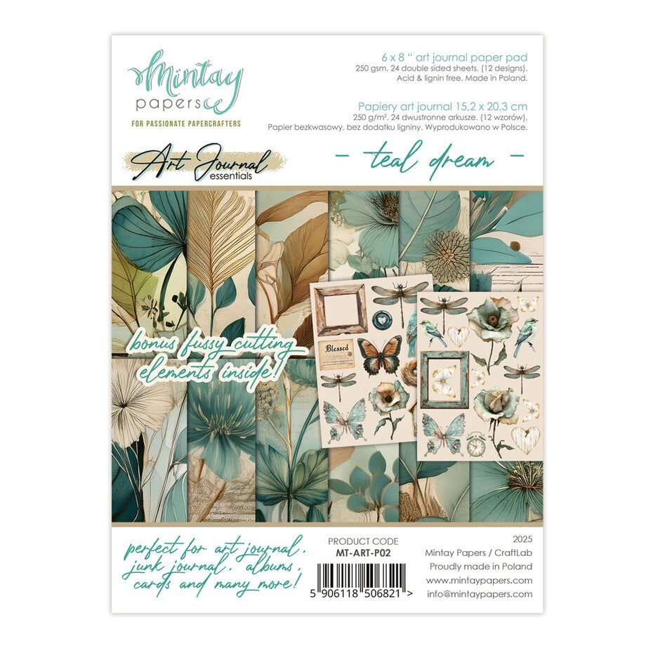 Mintay Art Journal Paper Pad 6x8 Inch Teal Dream (MT-ART-P02)
