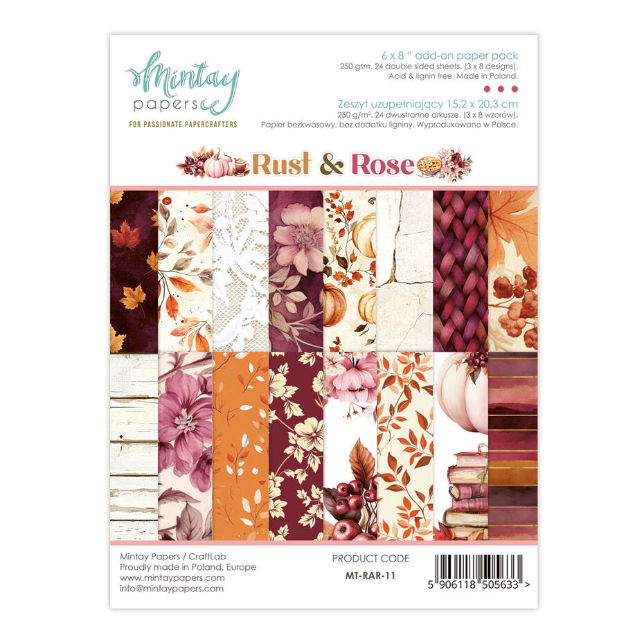 Mintay Rust & Rose 6x8 Inch Add-On Paper Pad (MT-RAR-11)