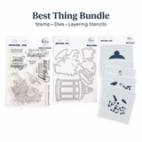 Pinkfresh Studio Best Thing Stamp, Die and Stencil Bundle