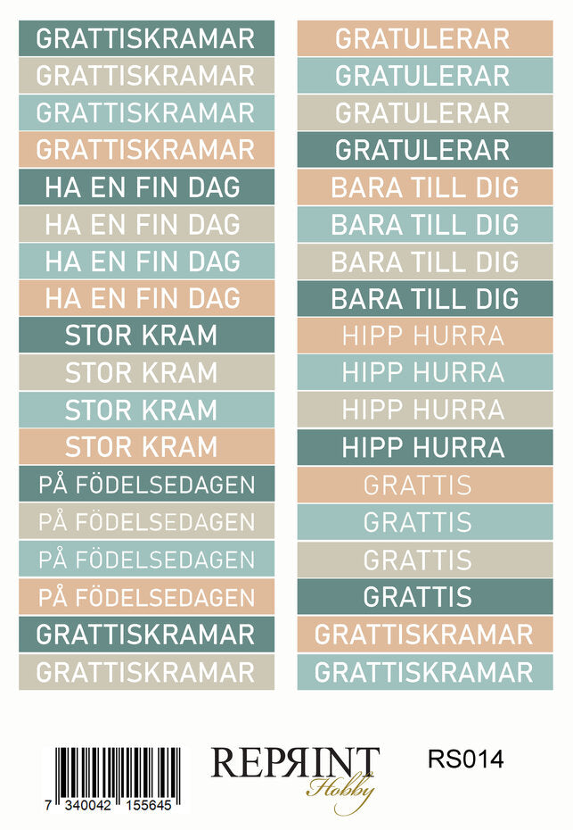 Reprint Masculine Moments 10x20cm Stickers (RS032)