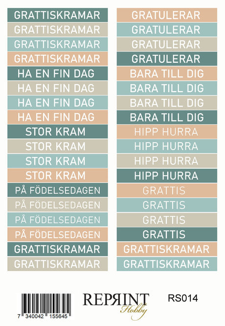 Reprint Masculine Moments 10x20cm Stickers (RS032)