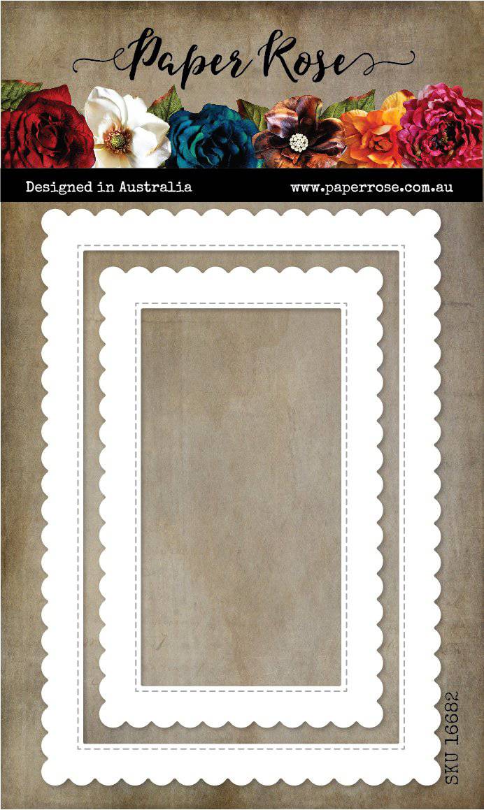 Paper Rose Studio Scalloped Rectangle Frames Metal Cutting Die 16682