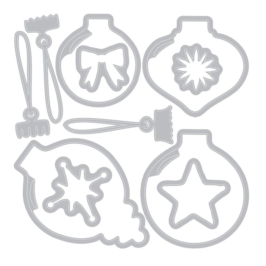 Sizzix Framelits Die w/Stamps by 49 and Market Baubles (11+19pcs) (667019)