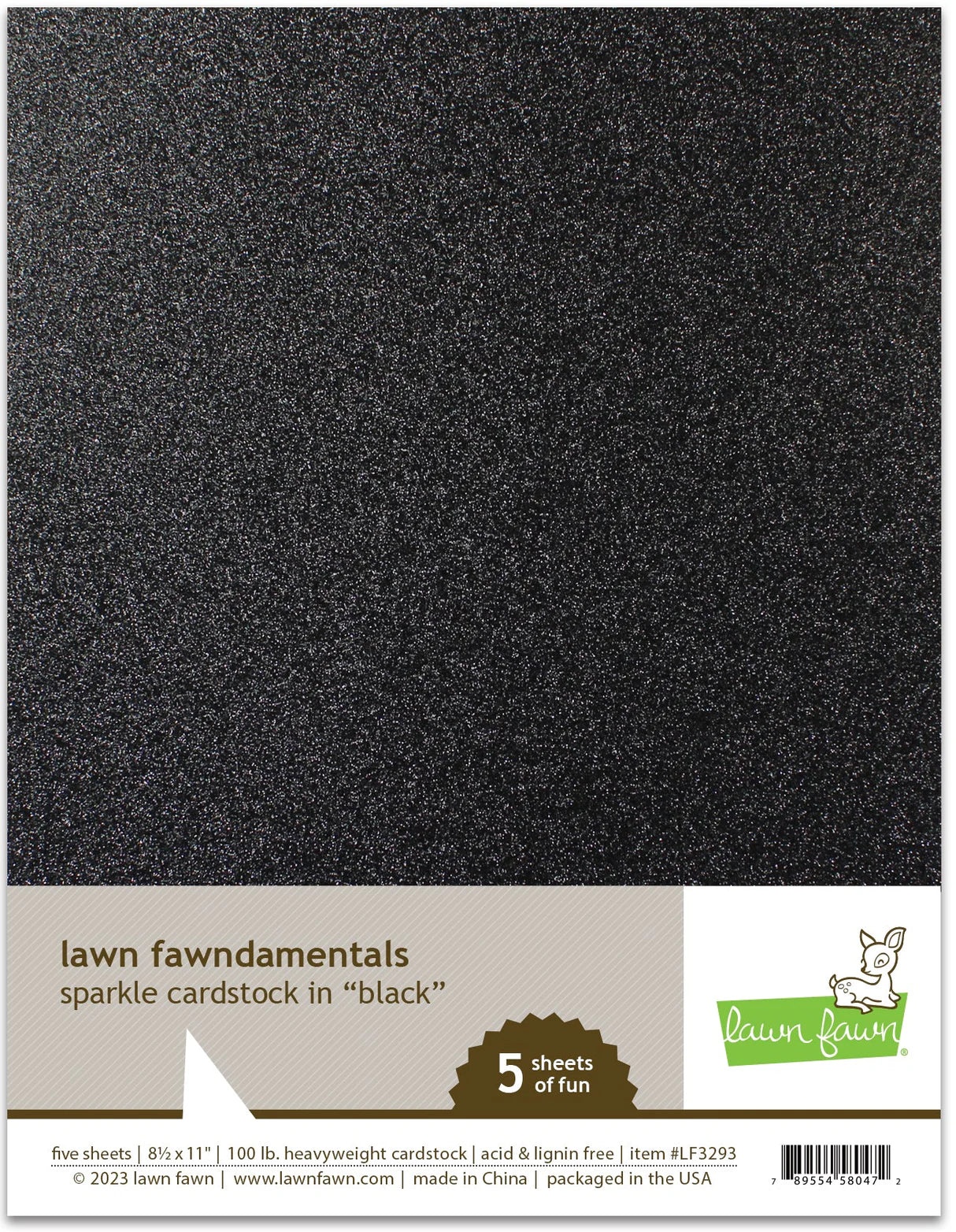 Lawn Fawn  LF3293 - Sparkle Cardstock - Black - Autumn