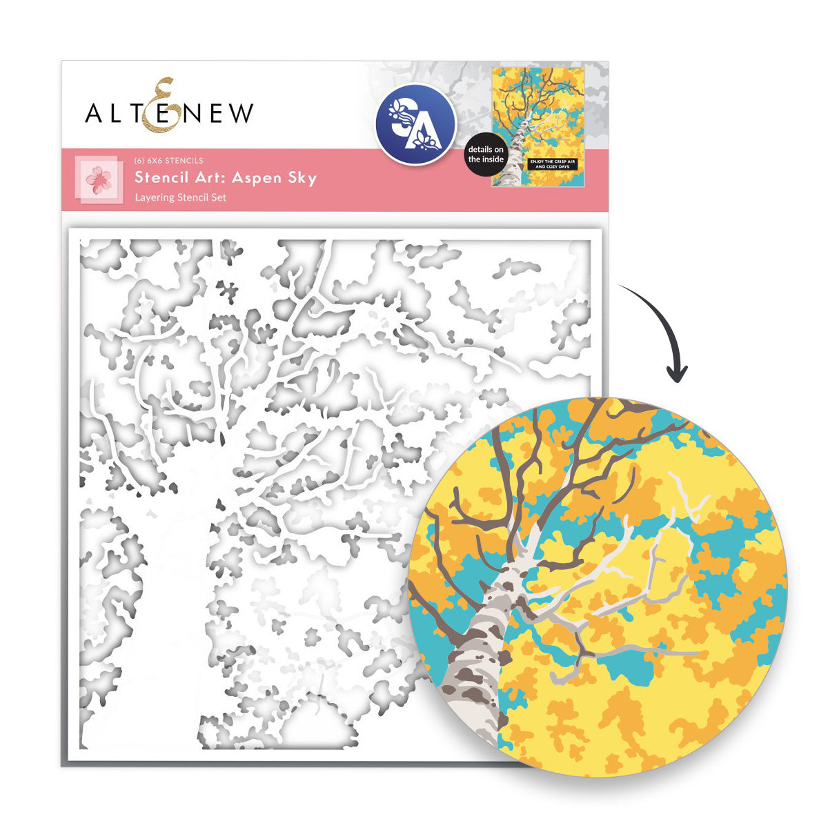 Altenew Stencil Art: Aspen Sky Layering Stencil Set (6 in 1)