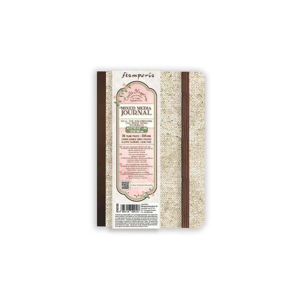 Stamperia Create Happiness Paper Mixed Media Journal A6 - JCH01A6